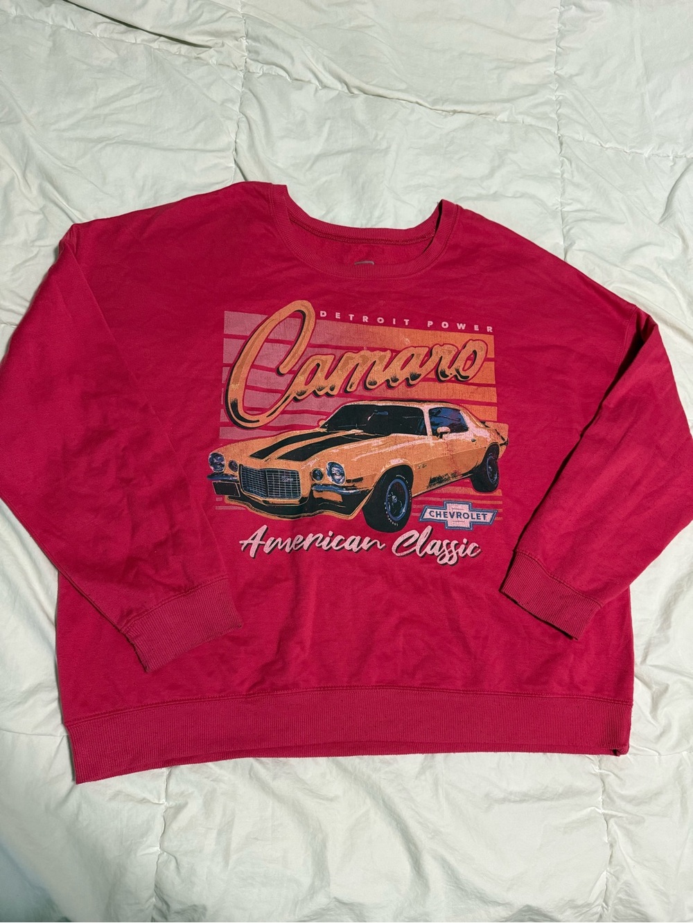 Red Camaro Graphic Crewneck Sweatshirt